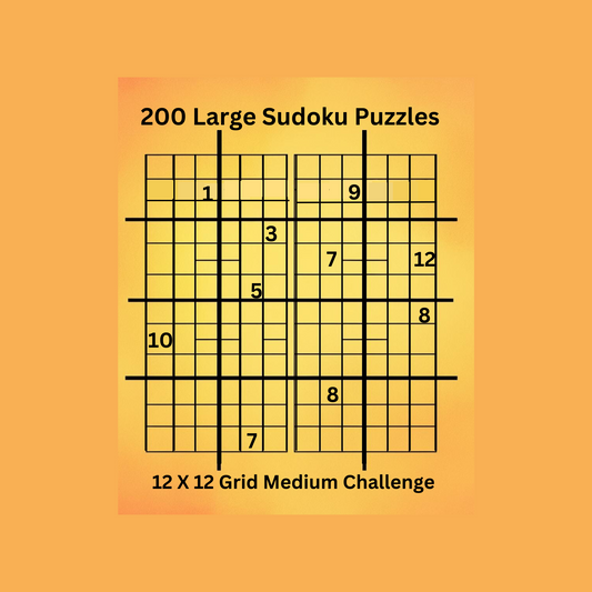 200 Large Sudoku Puzzles-Medium Challen 12x12 grid