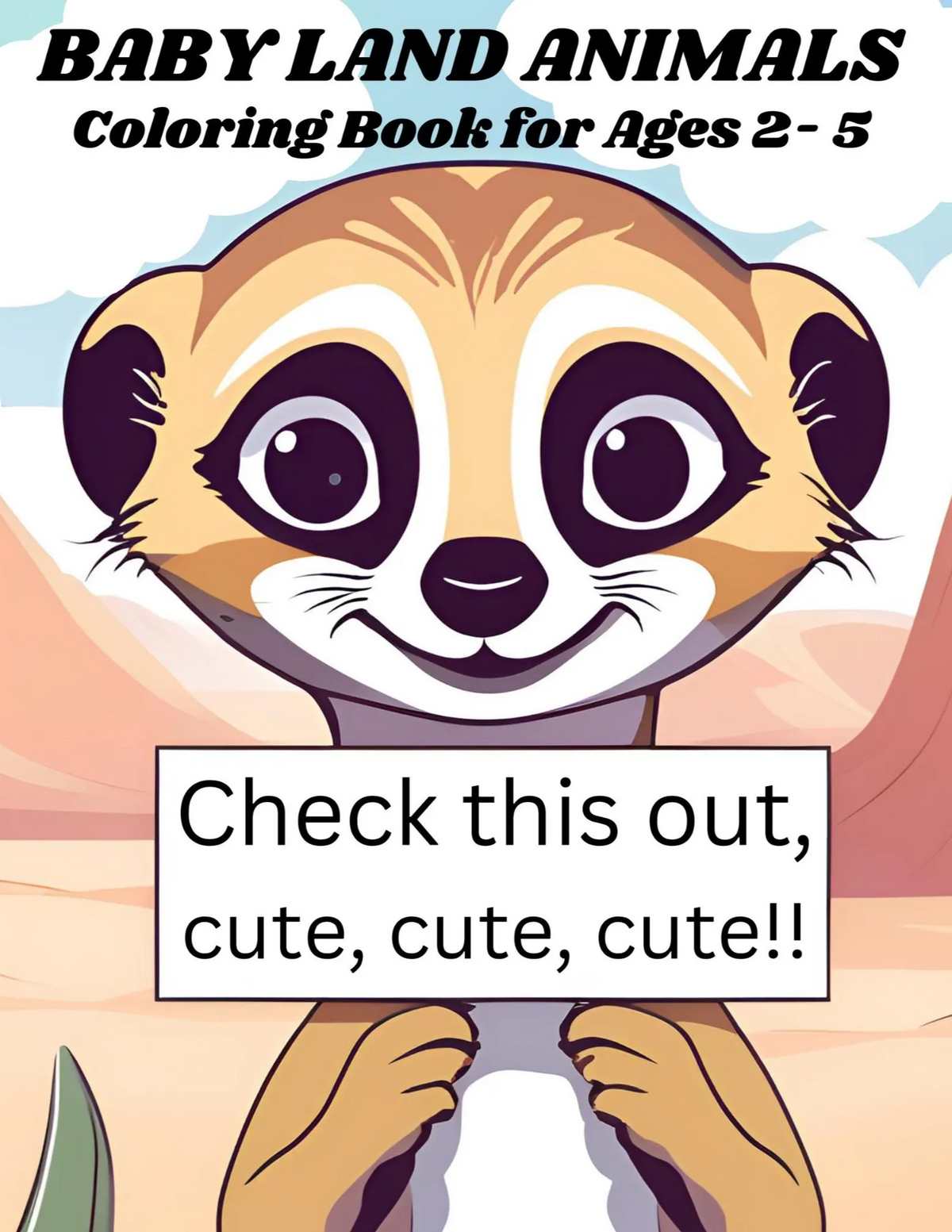 Baby Land Animals, Coloring Book for Ages 2 - 5-Print Edition