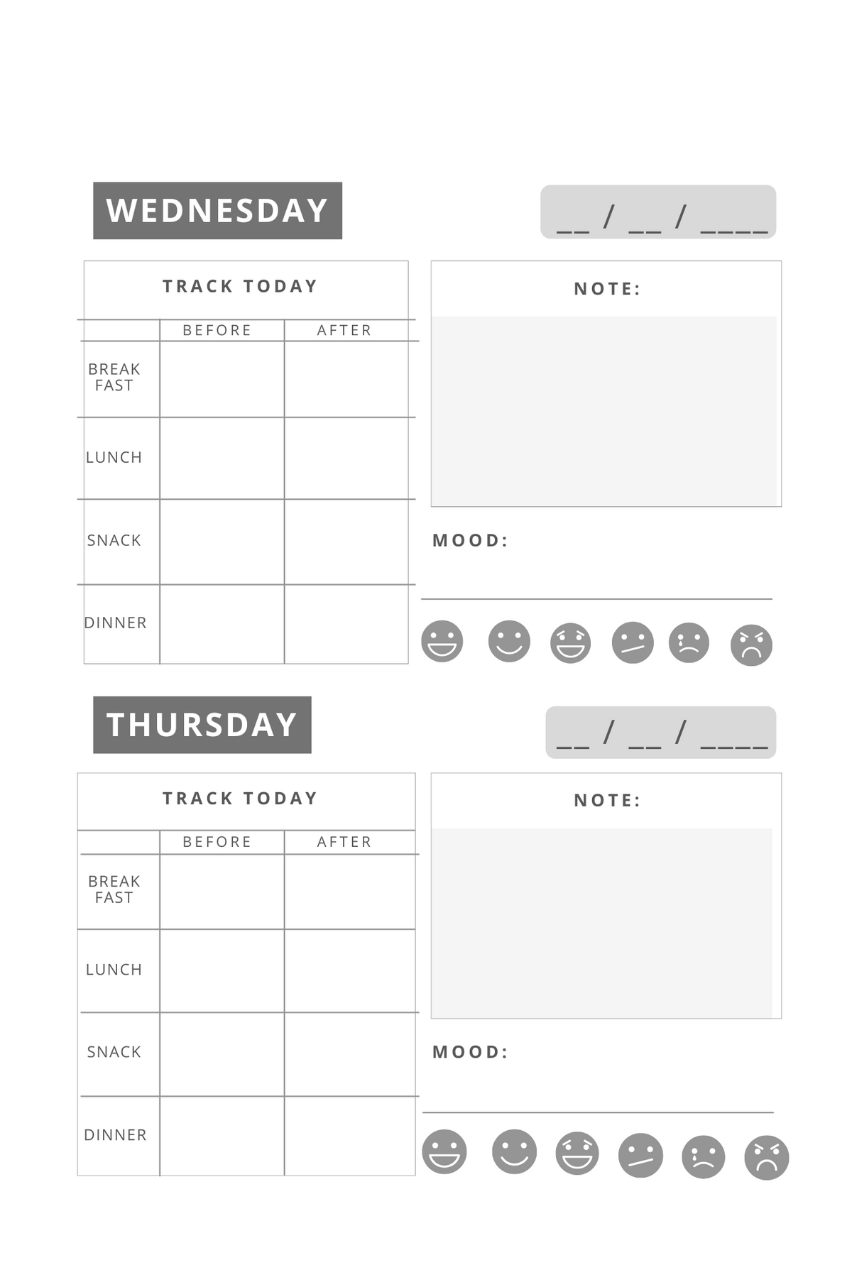 Blood Sugar Journal
