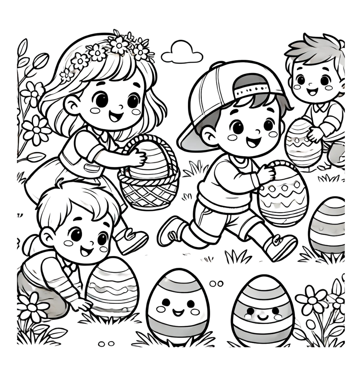 Easter Coloring Fun for Kids-Digital PDF