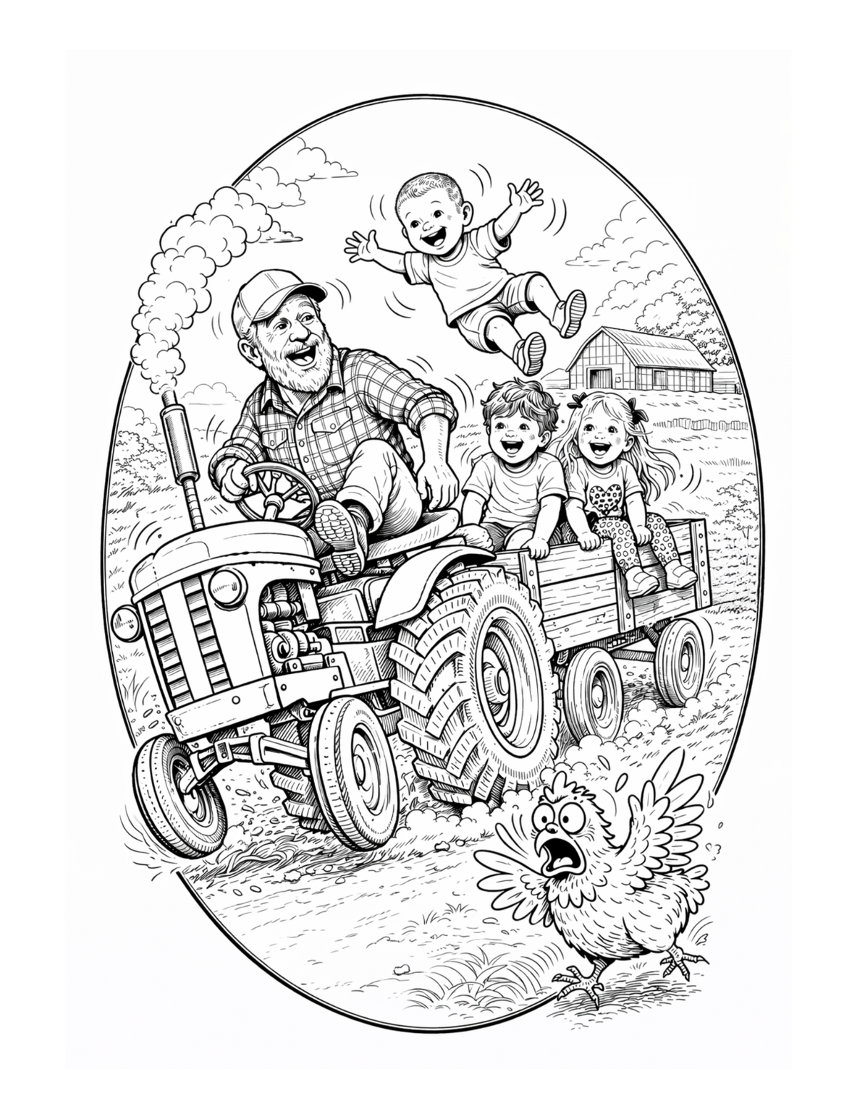 Farmyard Mischief - Family Fun! | Physical Coloring Book