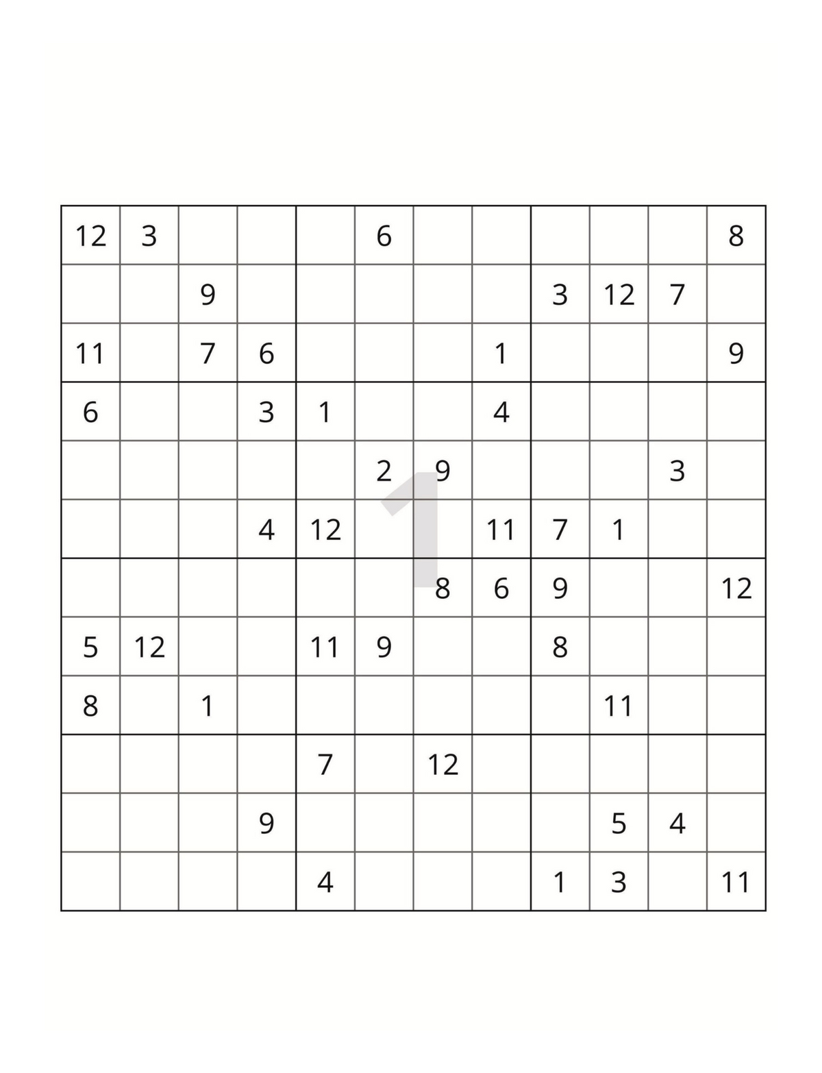 200 Large Sudoku Puzzles-Medium Challen 12x12 grid