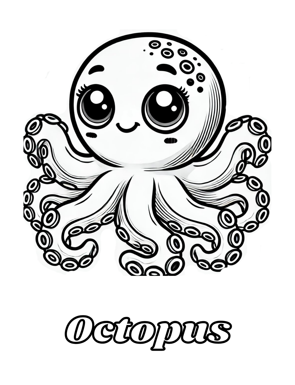 Baby Ocean Animals, Coloring Book for Ages 2 - 5-Print EDition
