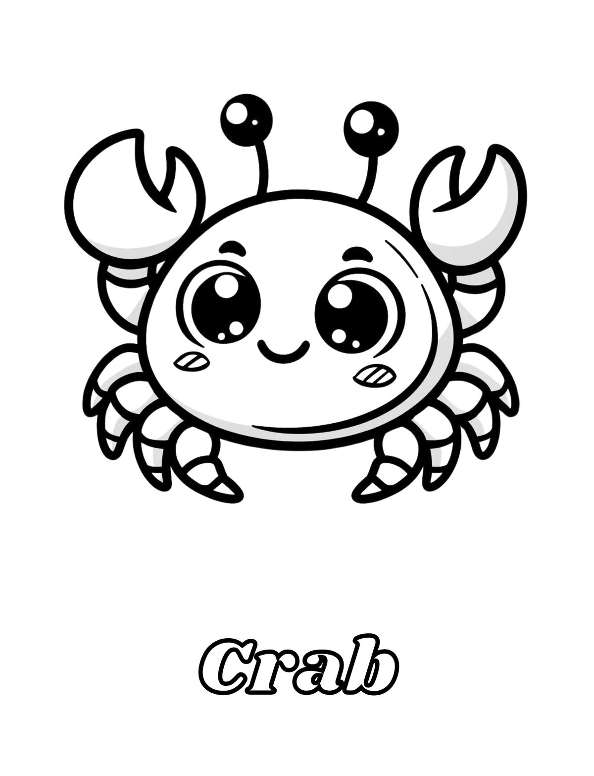 Baby Ocean Animals, Coloring Book for Ages 2 - 5-Print EDition