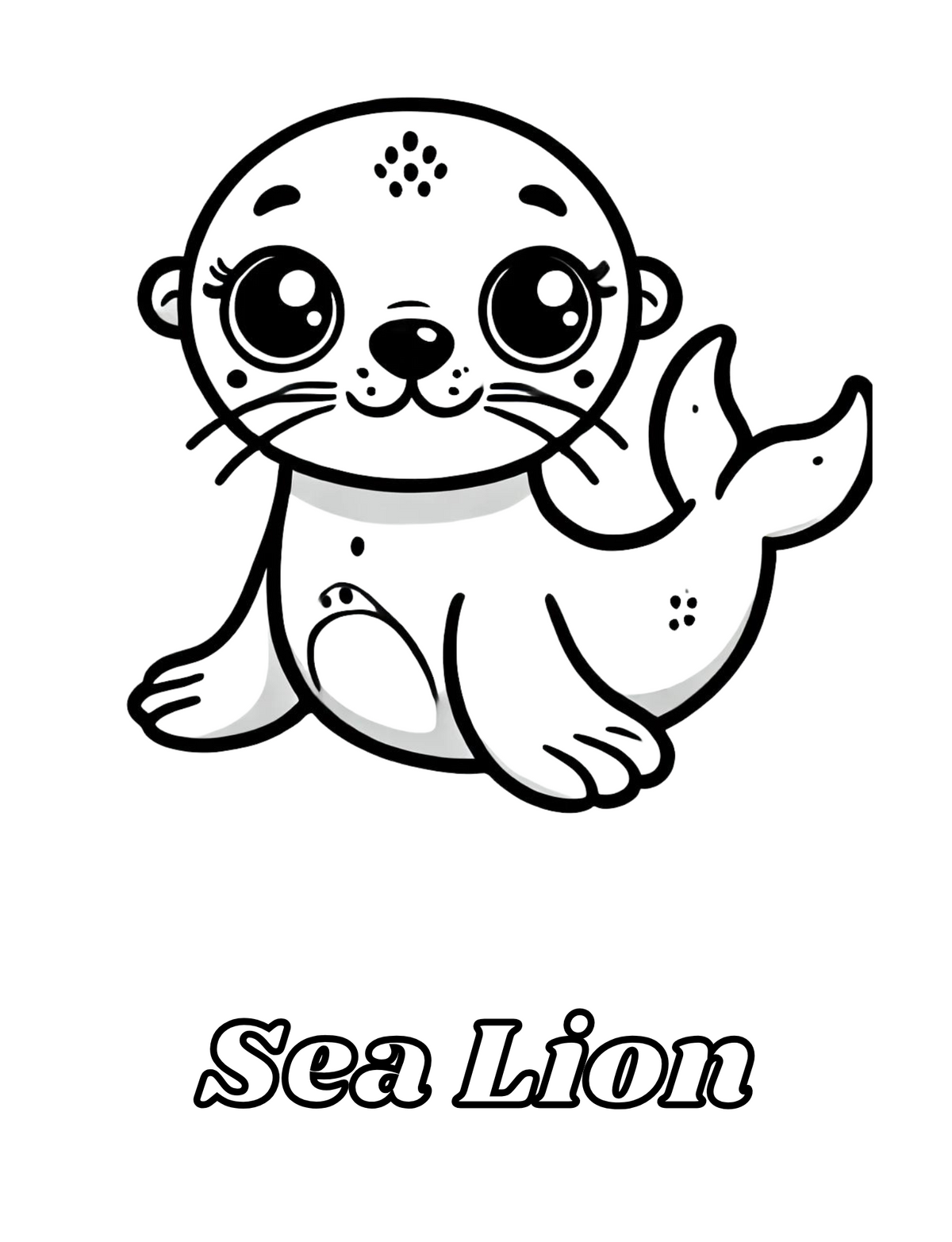 Baby Ocean Animals, Coloring Book for Ages 2 - 5-Print EDition