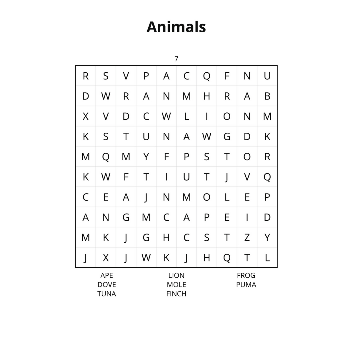 Beginner Word Search Puzzles-Digital PDF