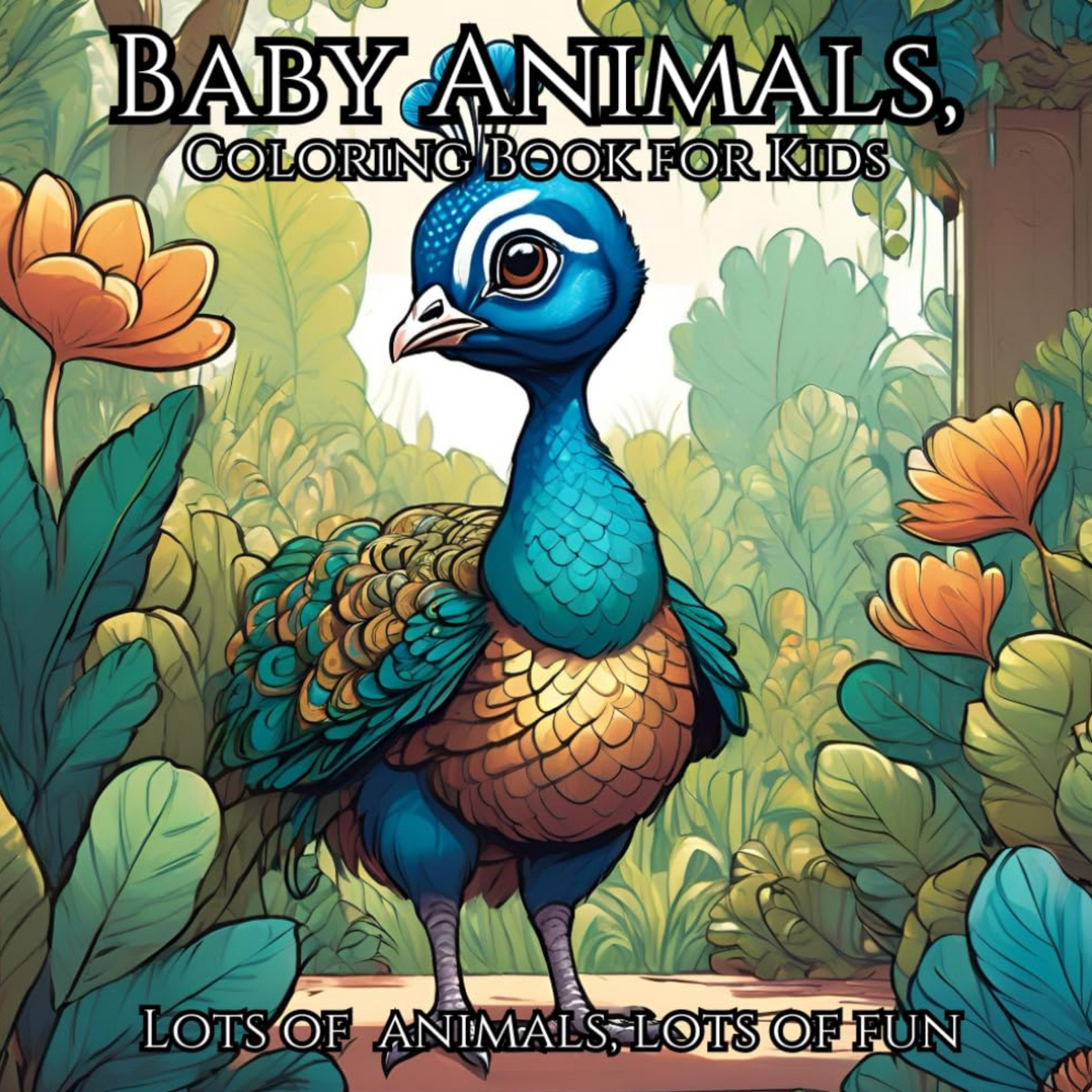 Baby Animals, Coloring Book for Kids-Digital PDF
