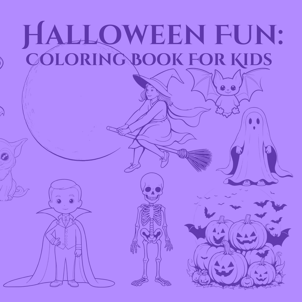 Halloween Fun: Coloring Book for Kids-Digital PDF